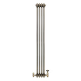 Traditionell 3-kolumnsradiator med ventiler – 1500 x 200 mm – Råmetall