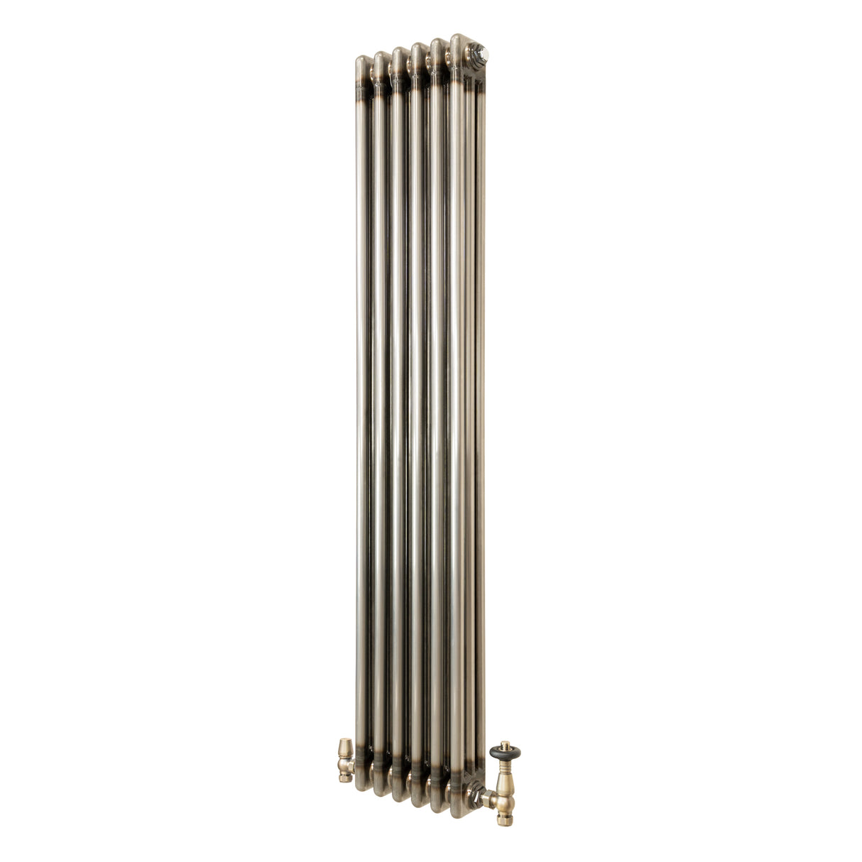 Traditionell 3-kolumnsradiator med ventiler – 1500 x 290 mm – Råmetall