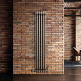Traditionell 3-kolumnsradiator med ventiler – 1500 x 290 mm – Råmetall