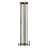 Traditionell 3-kolumnsradiator med ventiler – 1500 x 290 mm – Råmetall