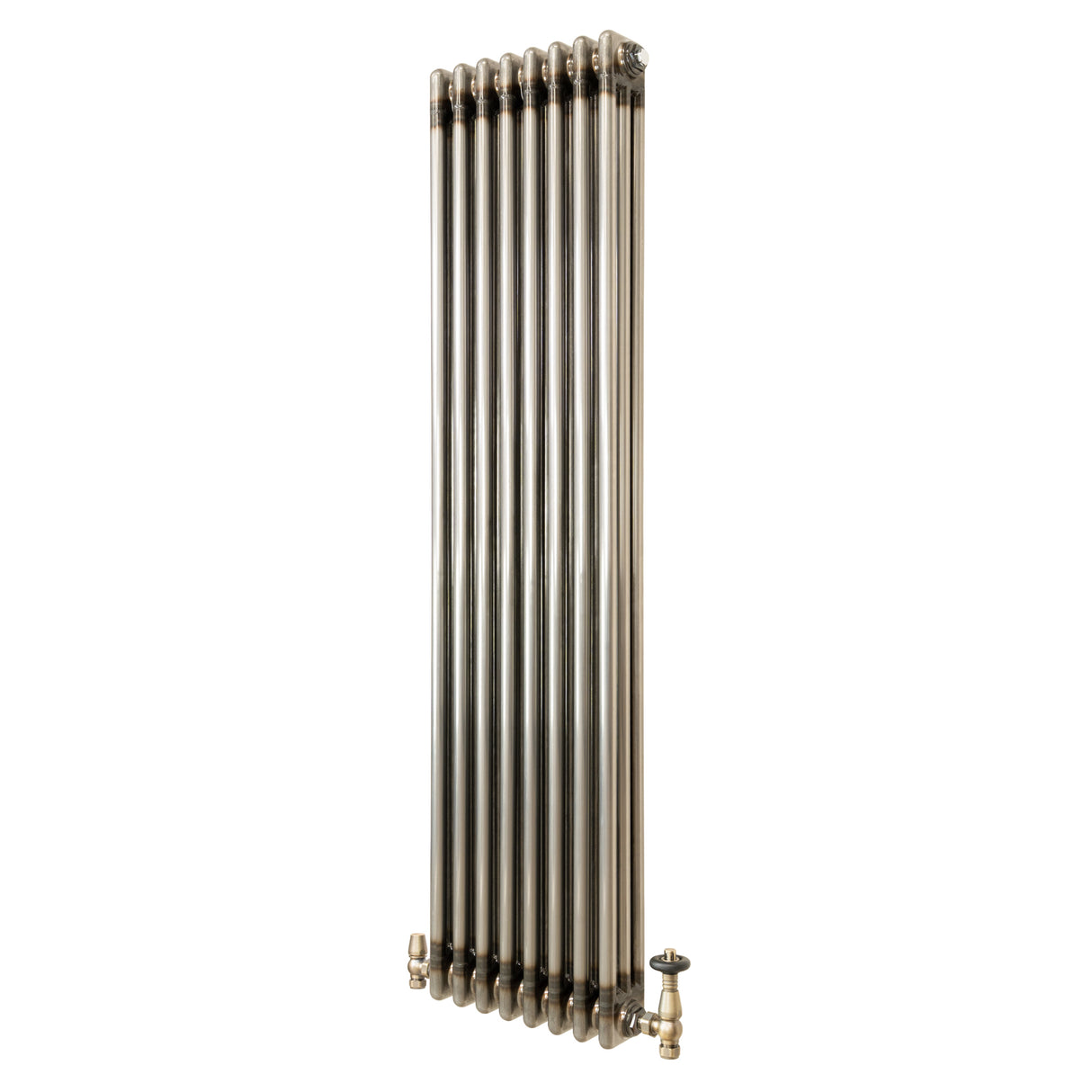 Traditionell 3-kolumnsradiator med ventiler – 1500 x 380 mm – Råmetall