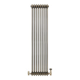 Traditionell 3-kolumnsradiator med ventiler – 1500 x 380 mm – Råmetall