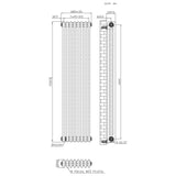 Traditionell 3-kolumnsradiator med ventiler – 1500 x 380 mm – Råmetall