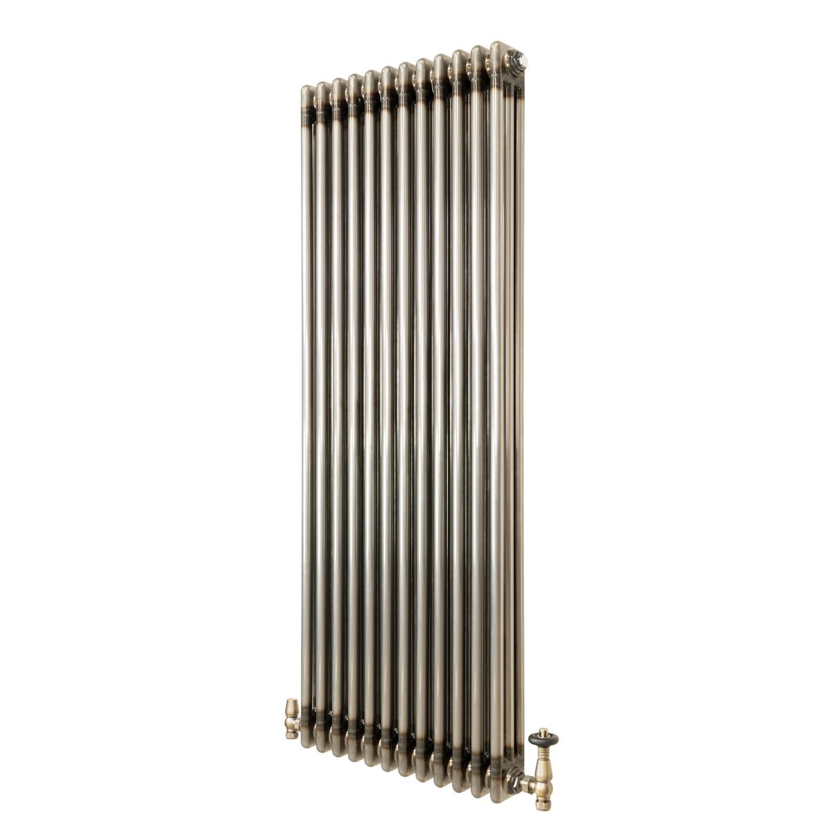 Traditionell 3-kolumnsradiator med ventiler – 1500 x 560 mm – Råmetall