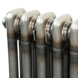 Traditionell 3-kolumnsradiator med ventiler – 1500 x 560 mm – Råmetall