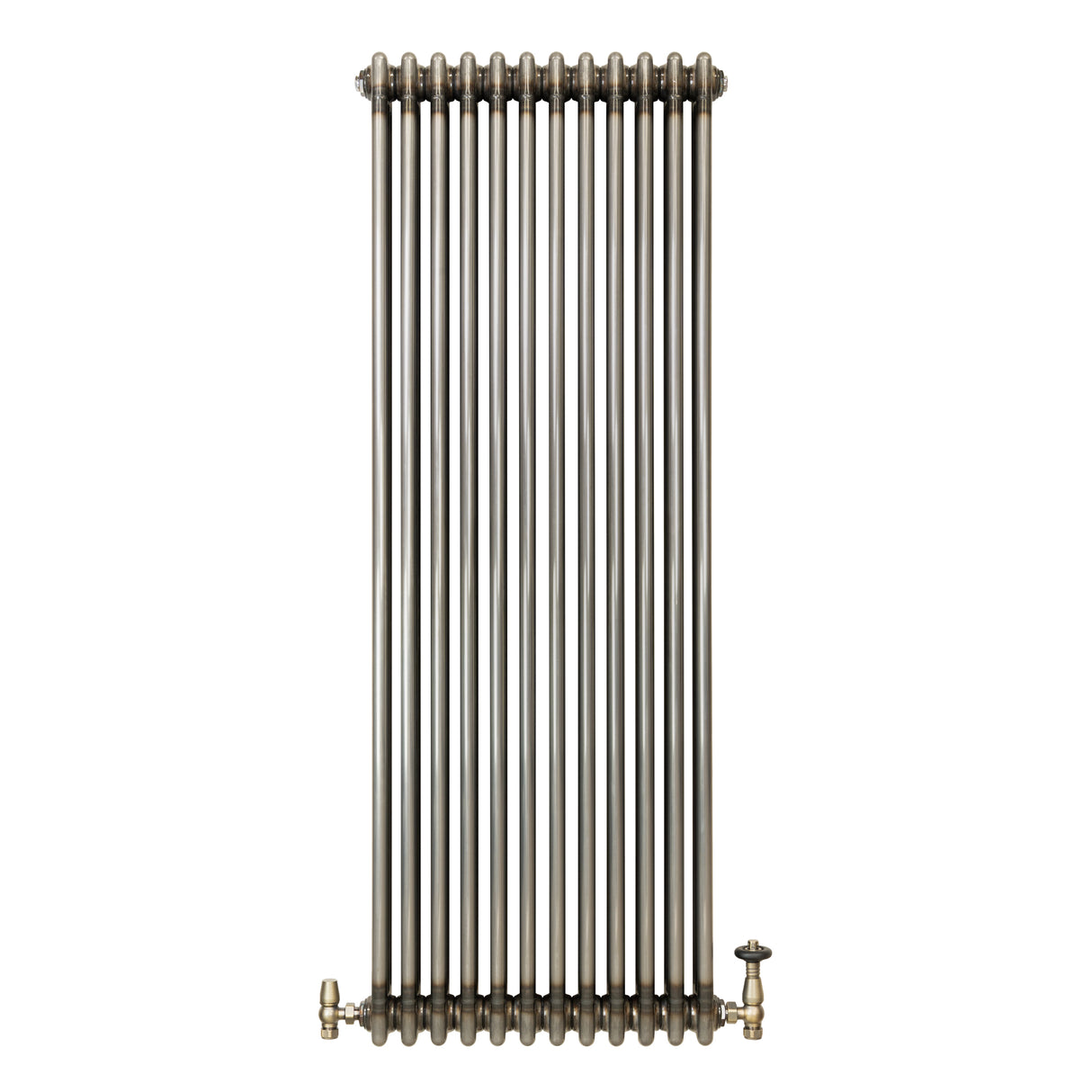 Traditionell 3-kolumnsradiator med ventiler – 1500 x 560 mm – Råmetall