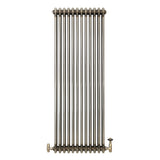 Traditionell 3-kolumnsradiator med ventiler – 1500 x 560 mm – Råmetall