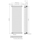 Traditionell 3-kolumnsradiator med ventiler – 1500 x 560 mm – Råmetall