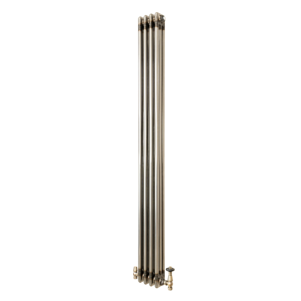 Traditionell 3-kolumnsradiator med ventiler – 1800 x 200 mm – Råmetall
