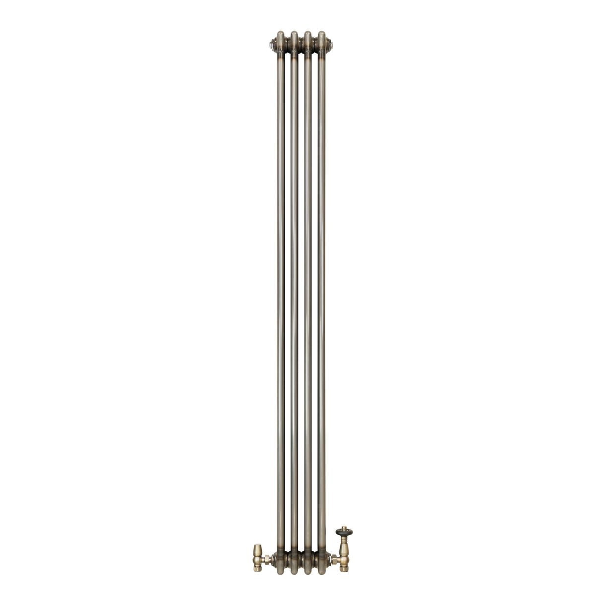 Traditionell 3-kolumnsradiator med ventiler – 1800 x 200 mm – Råmetall