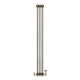 Traditionell 3-kolumnsradiator med ventiler – 1800 x 200 mm – Råmetall