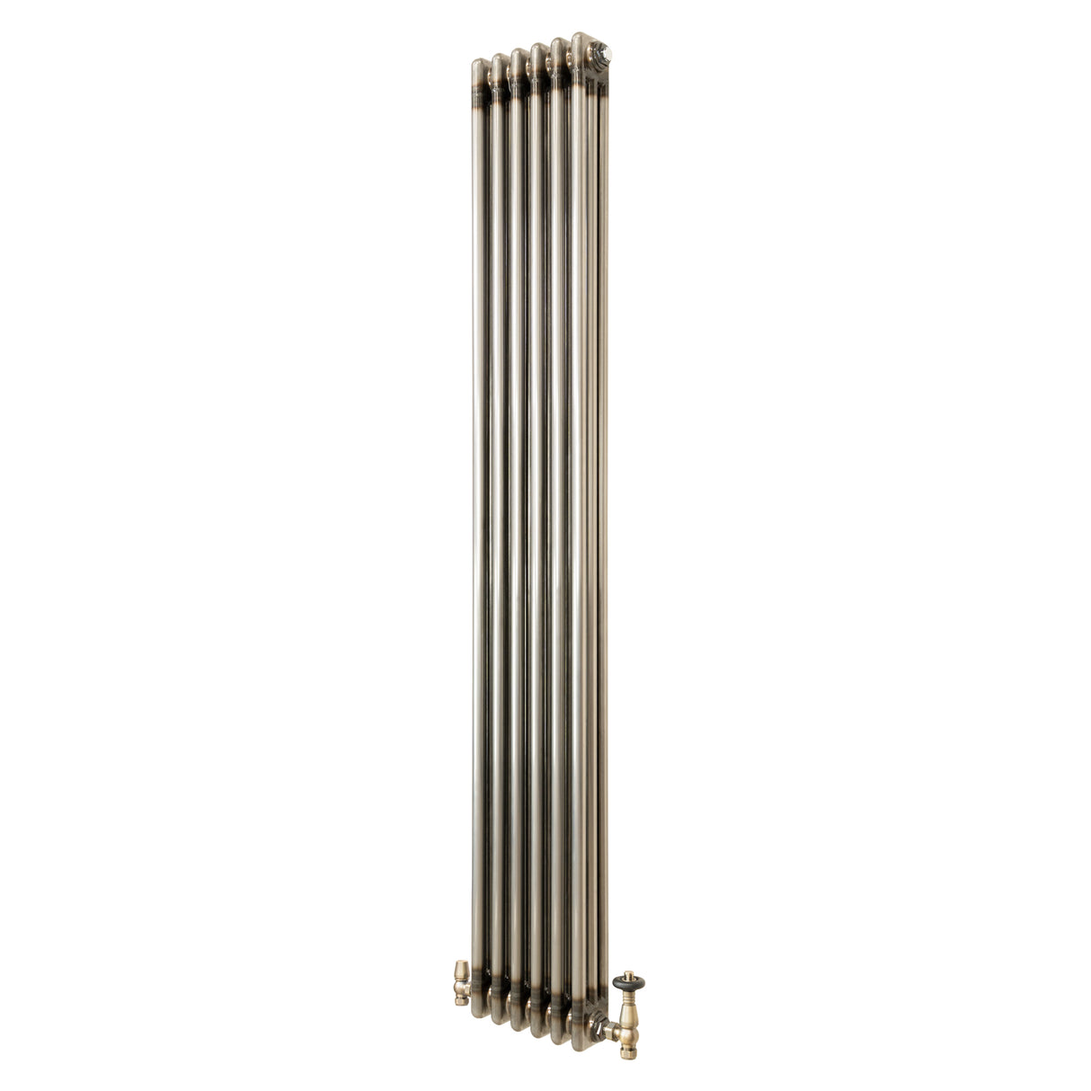 Traditionell 3-kolumnsradiator med ventiler – 1800 x 290 mm – Råmetall