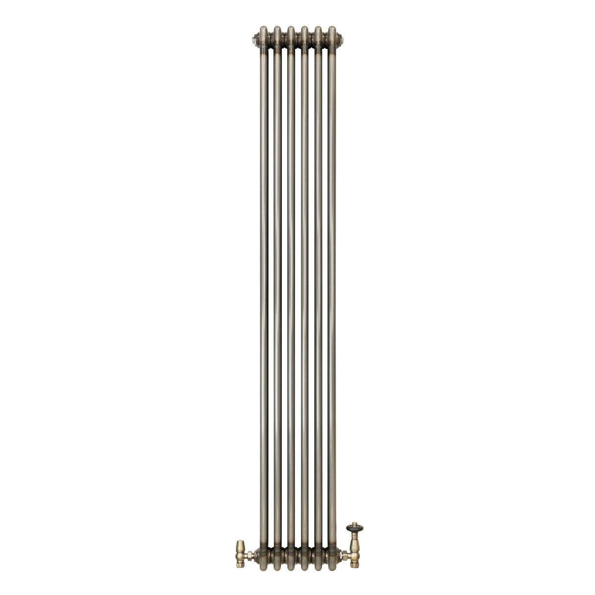 Traditionell 3-kolumnsradiator med ventiler – 1800 x 290 mm – Råmetall