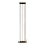 Traditionell 3-kolumnsradiator med ventiler – 1800 x 290 mm – Råmetall