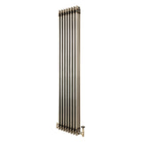 Traditionell 3-kolumnsradiator med ventiler – 1800 x 380 mm – Råmetall