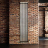 Traditionell 3-kolumnsradiator med ventiler – 1800 x 380 mm – Råmetall