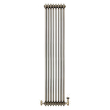 Traditionell 3-kolumnsradiator med ventiler – 1800 x 380 mm – Råmetall