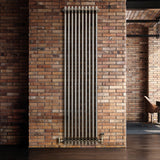 Traditionell 3-kolumnsradiator med ventiler – 1800 x 470 mm – Råmetall