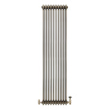 Traditionell 3-kolumnsradiator med ventiler – 1800 x 470 mm – Råmetall