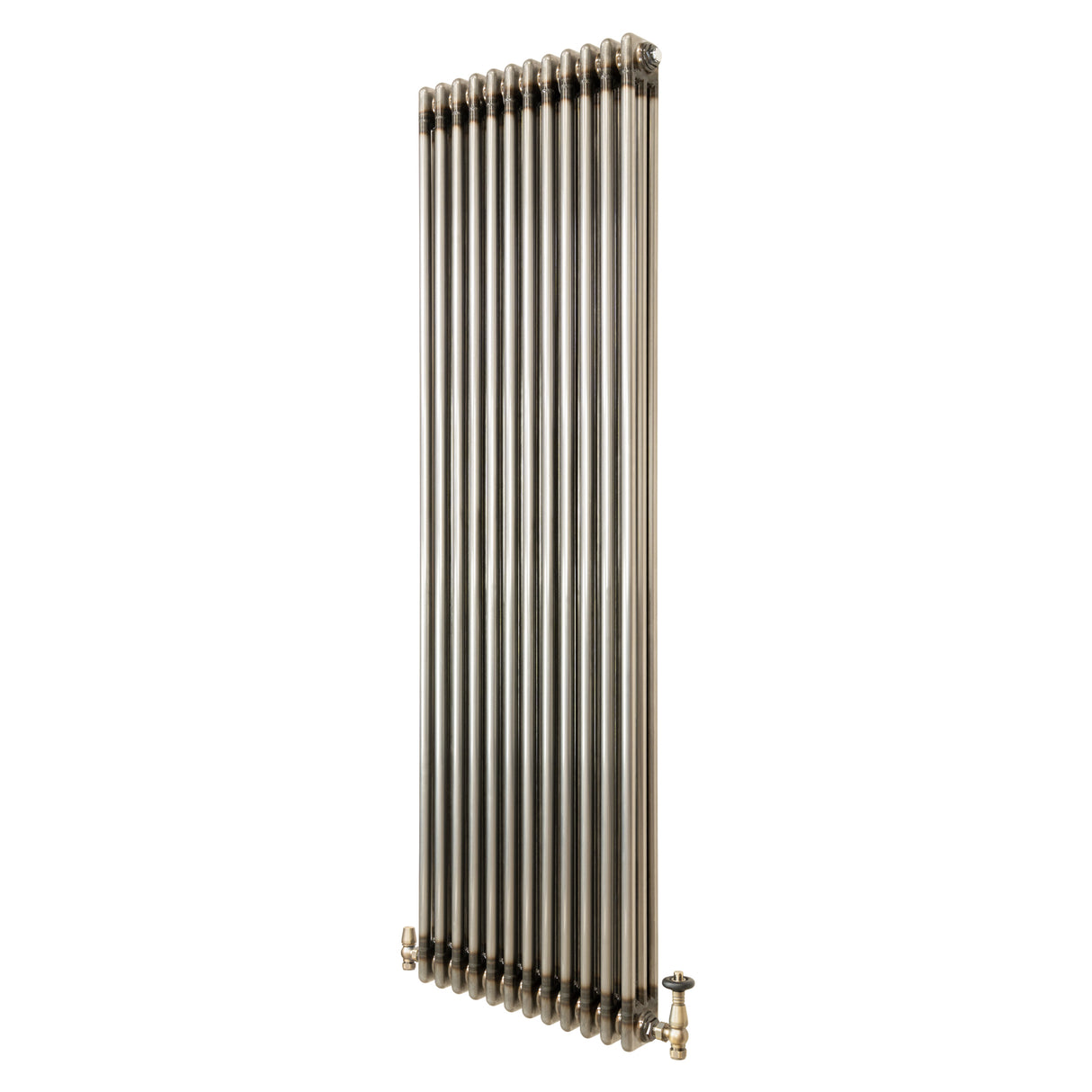 Traditionell 3-kolumnsradiator med ventiler – 1800 x 560 mm – Råmetall