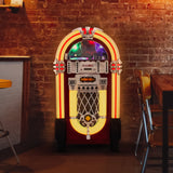 Retro-jukebox med skivspelare och CD-fodral för 40 skivor