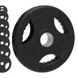 Olympic Tri-Grip Gummerade Viktskivor - Svarta Par och Set