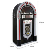 Retro Jukebox Skivspelare för CD och Vinyl med CD-fodral för 40 skivor