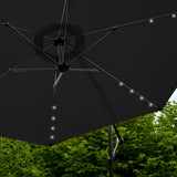 Svart 3m LED Cantilever Parasoll med Fyrkantig Bas