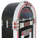 Retro Jukebox Skivspelare för CD och Vinyl med CD-fodral för 40 skivor