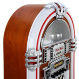Retro-jukebox med skivspelare och CD-fodral för 40 skivor