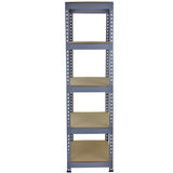 Q-Rax Grå Lagerhyllor / Förvaringshyllor - 90 cm (B) x 180 cm (H) x 50 cm (D)
