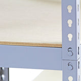 3 x Q-Rax metallhyllor 90 x 50 x 180 cm grå