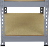 Q-Rax Grå Lagerhyllor / Förvaringshyllor - 90 cm (B) x 180 cm (H) x 50 cm (D)