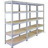 3 x Q-Rax metallhyllor 90 x 50 x 180 cm grå