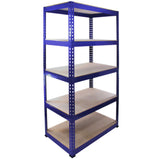 Q-Rax Blå Lagerhyllor / Förvaringshyllor - 90 cm (B) x 180 cm (H) x 50 cm (D)