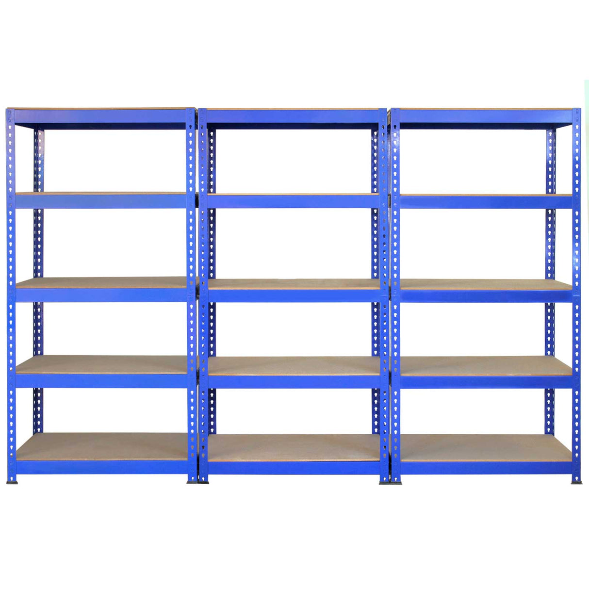 3 x Q-Rax Metallhyllor 90 x 50 x 180 cm Blå