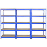 3 x Q-Rax Blå 120 x 50 x 180 cm & 2 x Hyllställ Blå 90 x 50 x 180 cm
