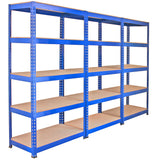 Q-Rax Blå Lagerhyllor / Förvaringshyllor - 90 cm (B) x 180 cm (H) x 50 cm (D)