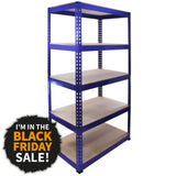 Q-Rax Blå Lagerhyllor / Förvaringshyllor - 90 cm (B) x 180 cm (H) x 50 cm (D)