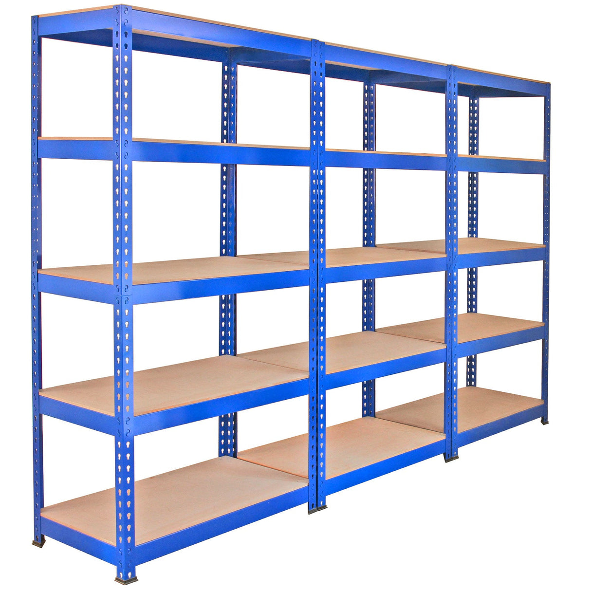 3 x Q-Rax Metallhyllor 90 x 50 x 180 cm Blå