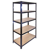 Monster Racking T-Rax Lager- och Garagemetallhyllor, Svart, 90 cm B, 45 cm D, Set om 5