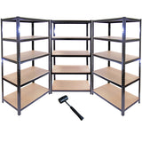 Monsterställ T-Rax Lager- & Garagehyllor, Svart, 90 cm B, 45 cm D, set om 10