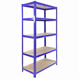 3 x Monster Racking T-Rax Metallförvaringshyllor, Blå, 90 cm B, 45 cm D