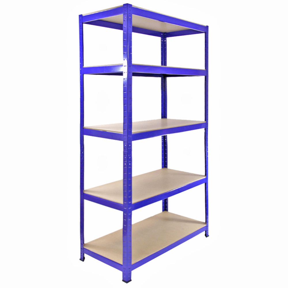 Monster Racking T-Rax metallförvaringshyllor, blå, 90 cm B, 45 cm D, set om 5