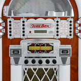 Retro-jukebox med skivspelare och CD-fodral för 40 skivor