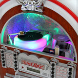 Retro-jukebox med skivspelare och CD-fodral för 40 skivor