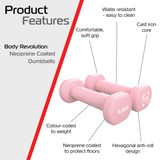 Neoprenbelagda hantlar rosa 2 x 0,5 kg