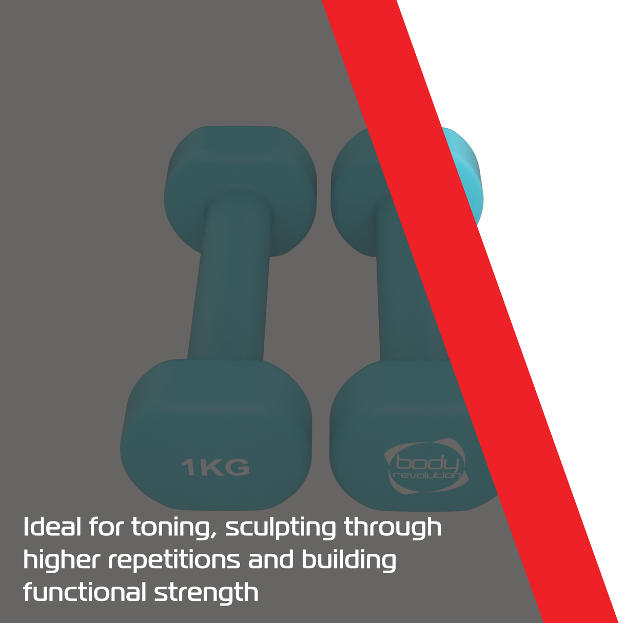 2 neoprenhantlar på 1 kg