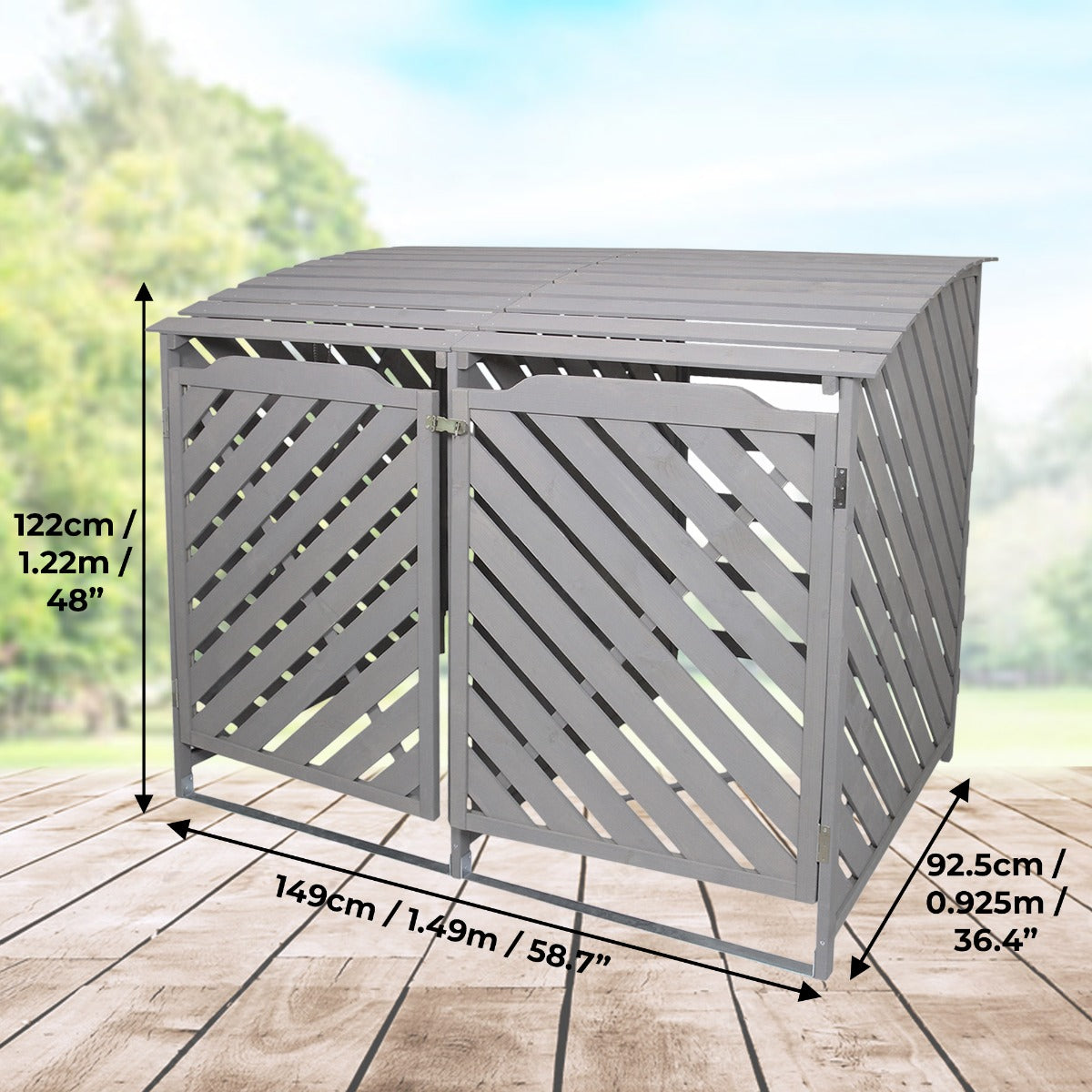 Förråd för Två Soptunnor (Grå)