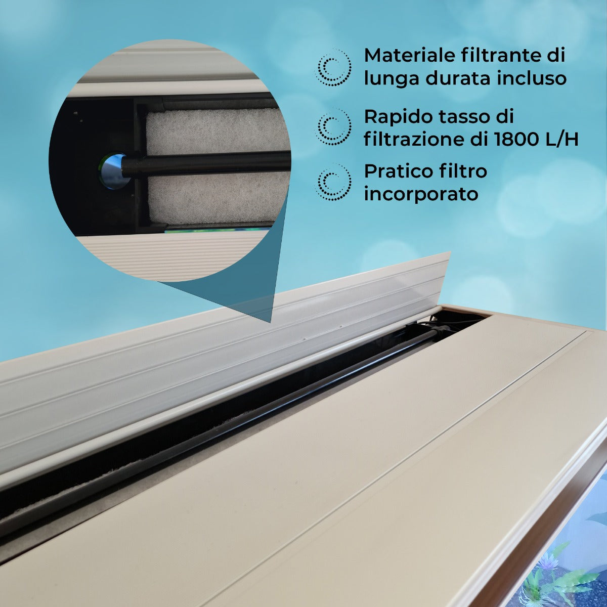 Akvarium med Vitt Skåp & Naturlig Sand